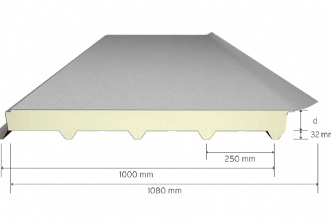 5 Ribs Membrane Roof Panel-Double Sheet